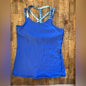 Ivivva by Lululemon size 10 blue tank top with cut out back